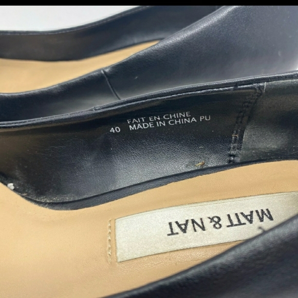 Matt & Nat Abelia Black Vegan Mirror Heel Pumps 40 - Picture 4 of 4